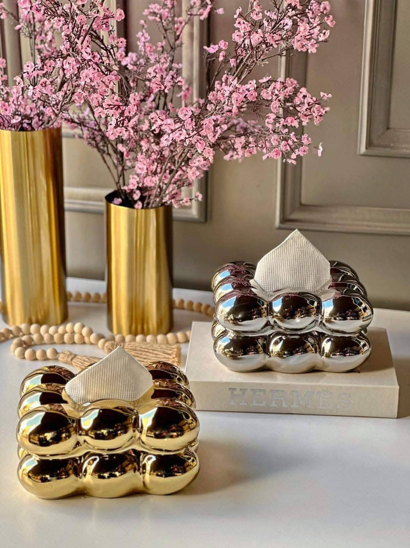 Ceramic Bubble Stack Tissue Box
