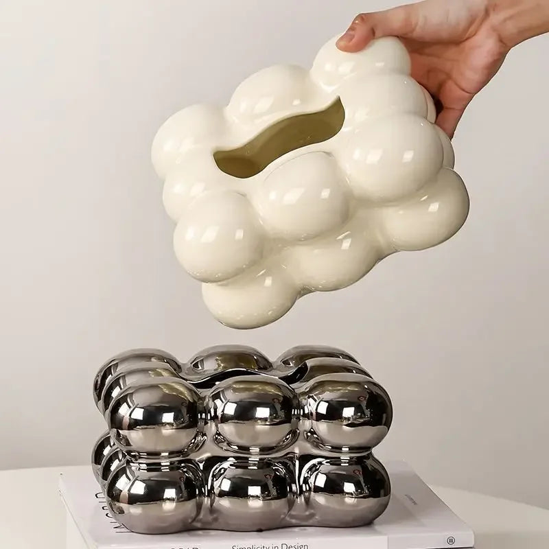 Ceramic Bubble Stack Tissue Box
