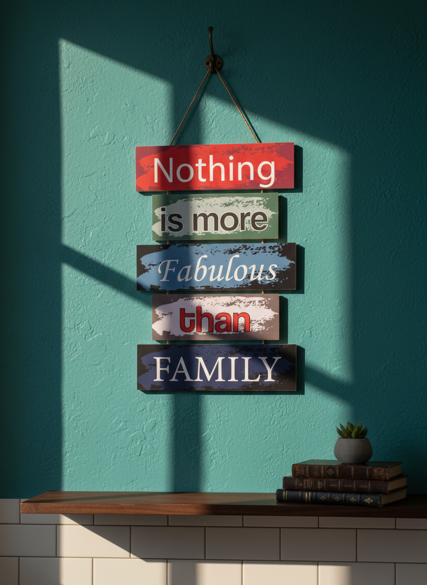 Nothing is More Fabulous Than Family" Inspirational Slat Sign