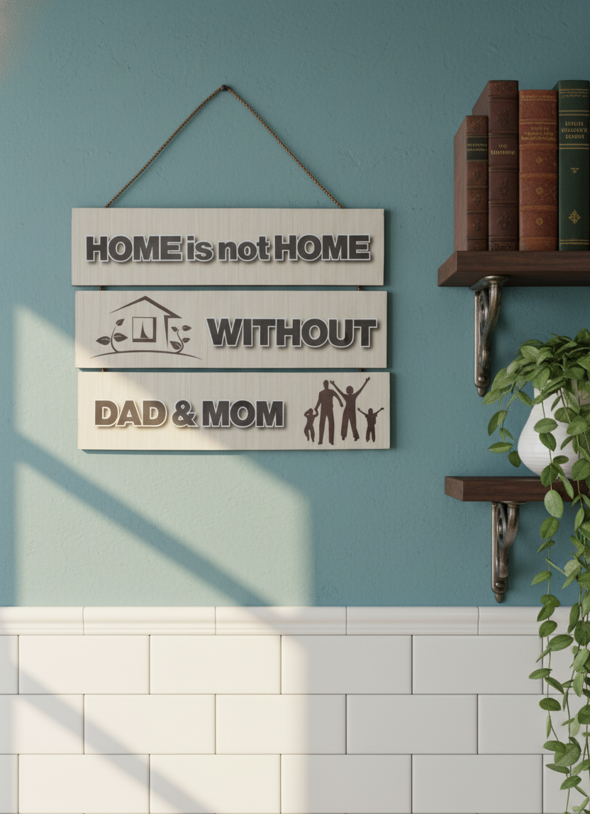 Home is not Home Without Dad & Mom Wall Sign