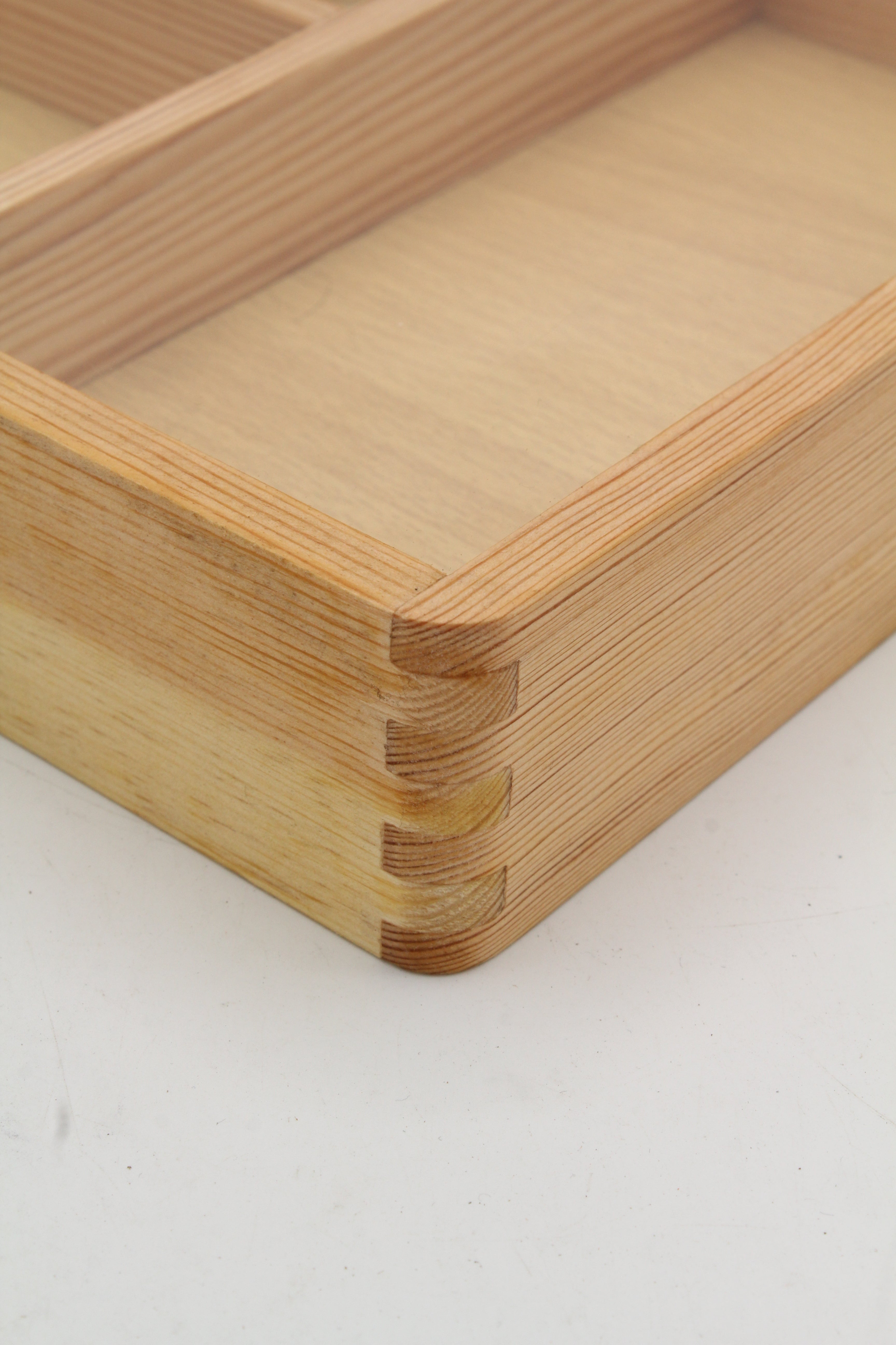 Artisan Wood Divided Serving Box with Lid