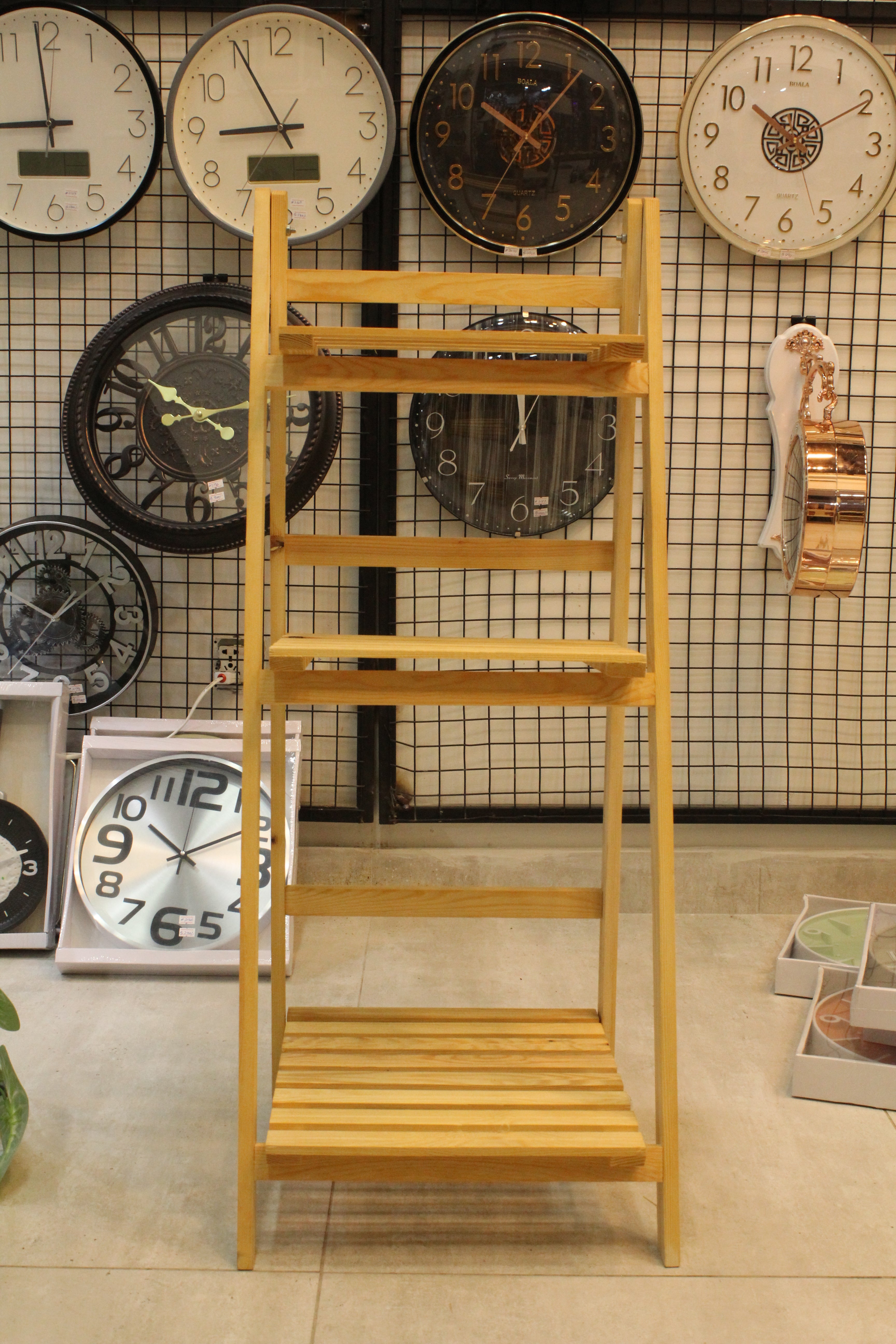 Tier Folding Wooden Ladder Shelf | Rustic Plant Stand & Home Display