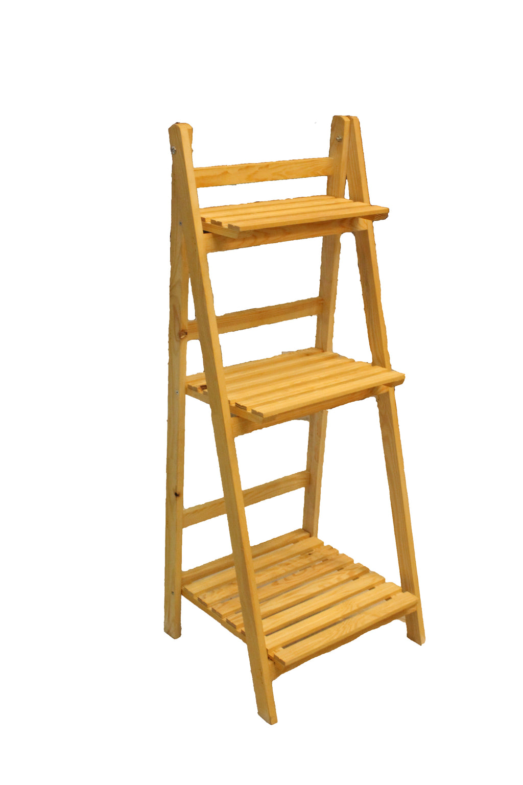 Tier Folding Wooden Ladder Shelf | Rustic Plant Stand & Home Display