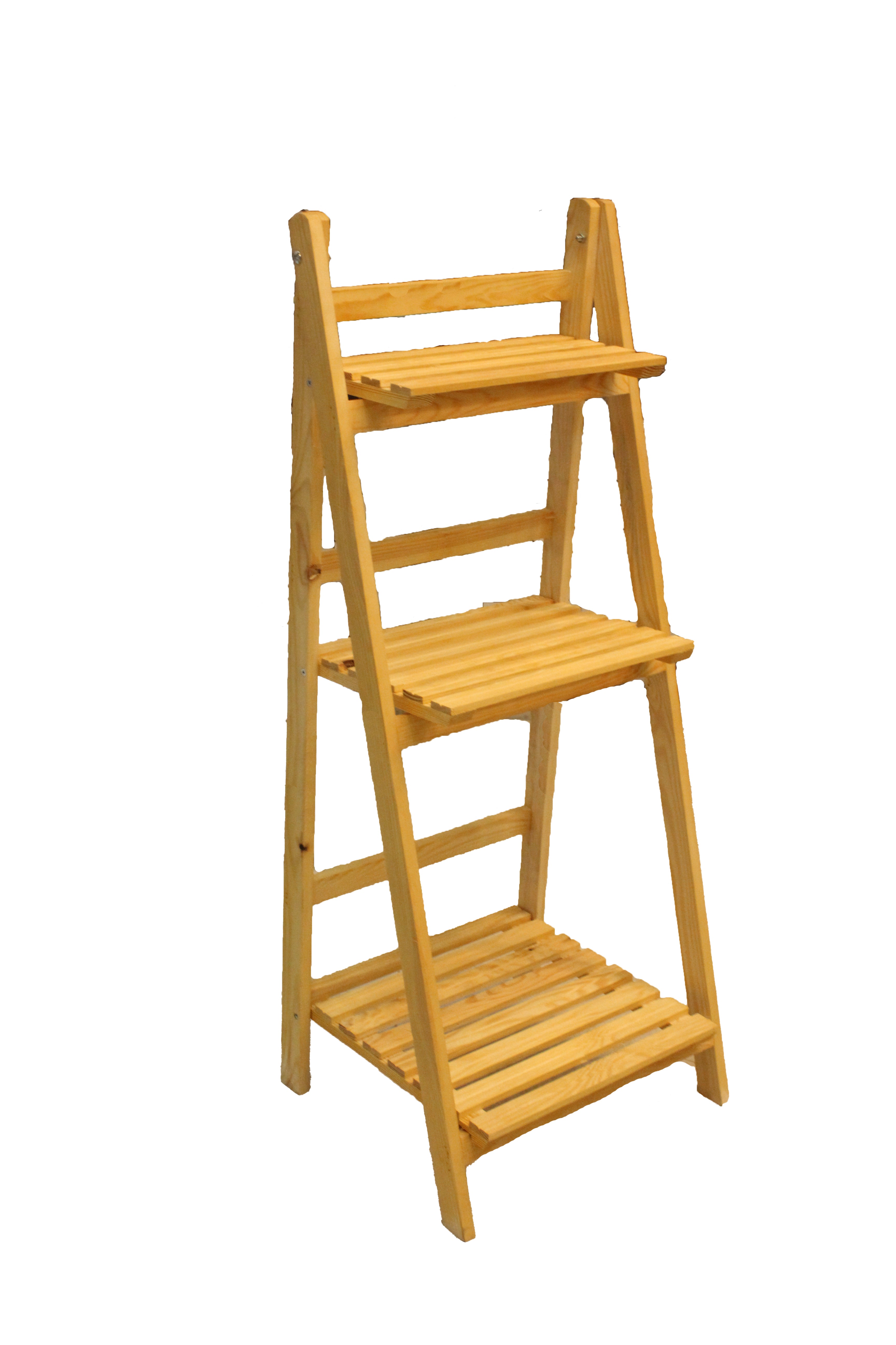 Tier Folding Wooden Ladder Shelf | Rustic Plant Stand & Home Display