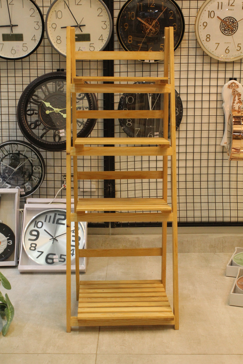Tier Folding Wooden Ladder Shelf | Rustic Plant Stand & Home Display