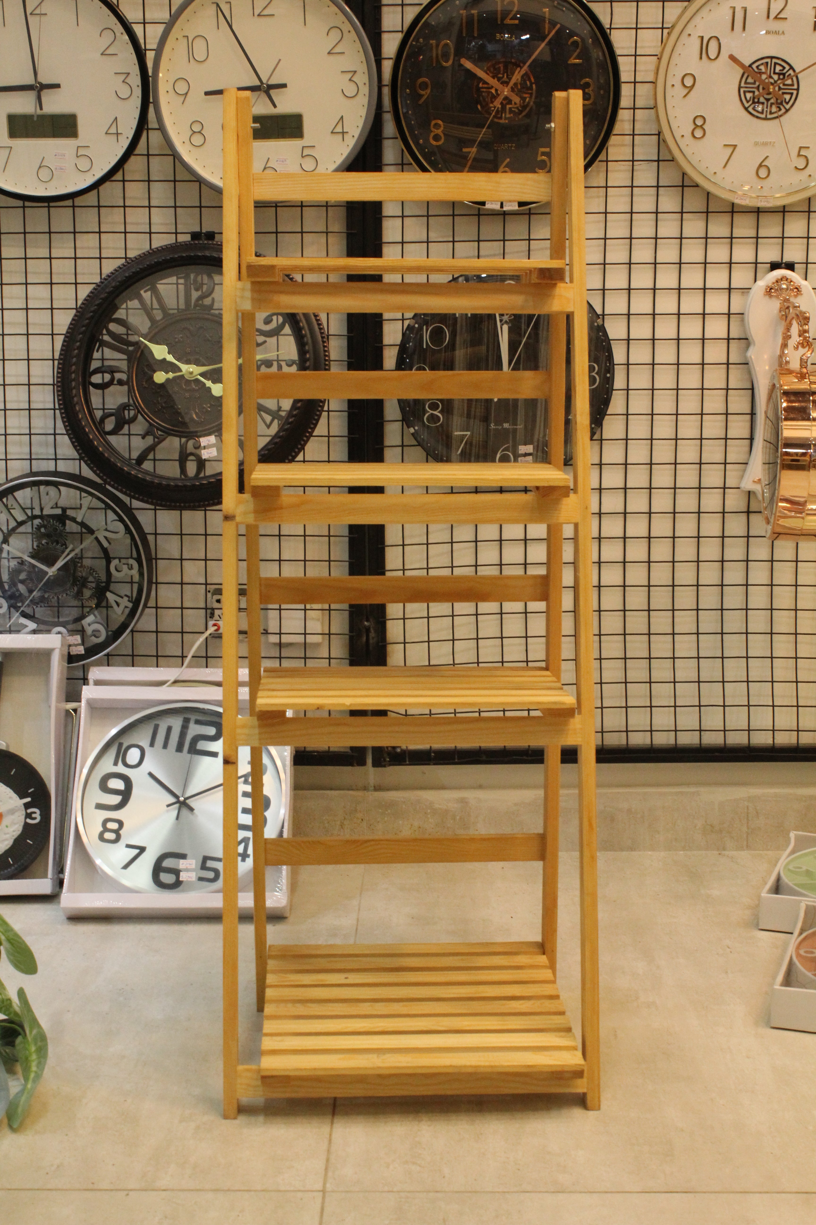 Tier Folding Wooden Ladder Shelf | Rustic Plant Stand & Home Display