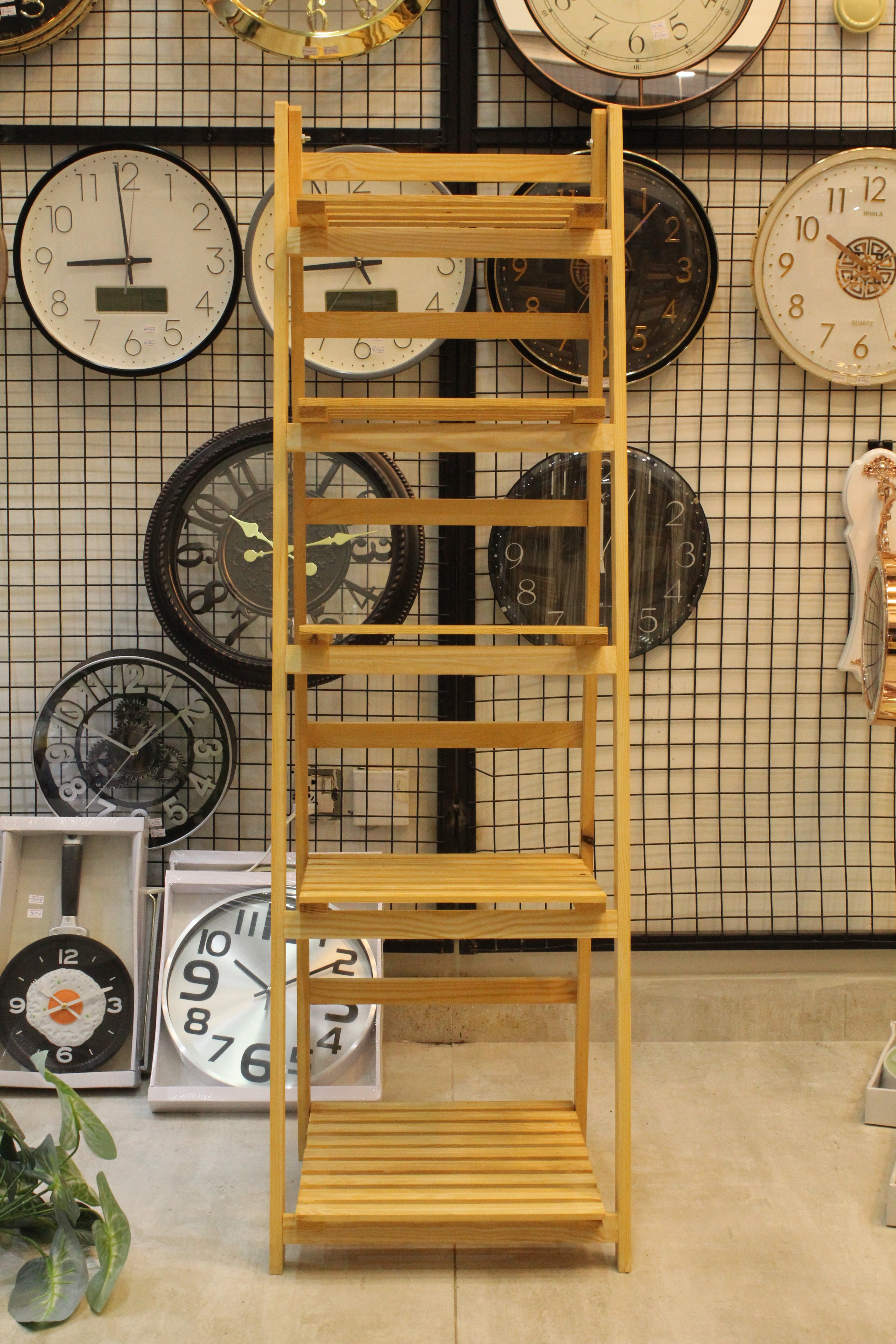 Tier Folding Wooden Ladder Shelf | Rustic Plant Stand & Home Display