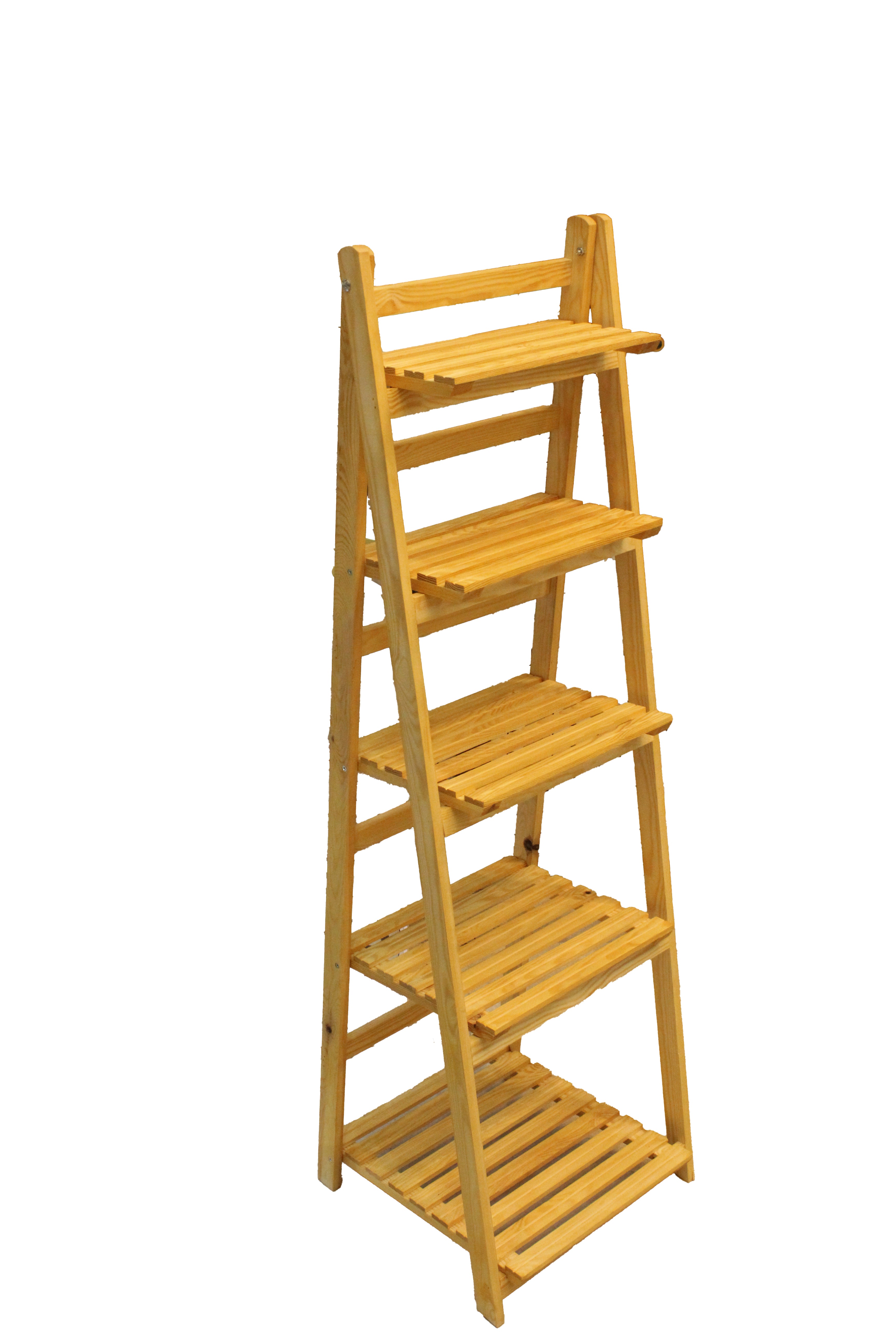 Tier Folding Wooden Ladder Shelf | Rustic Plant Stand & Home Display