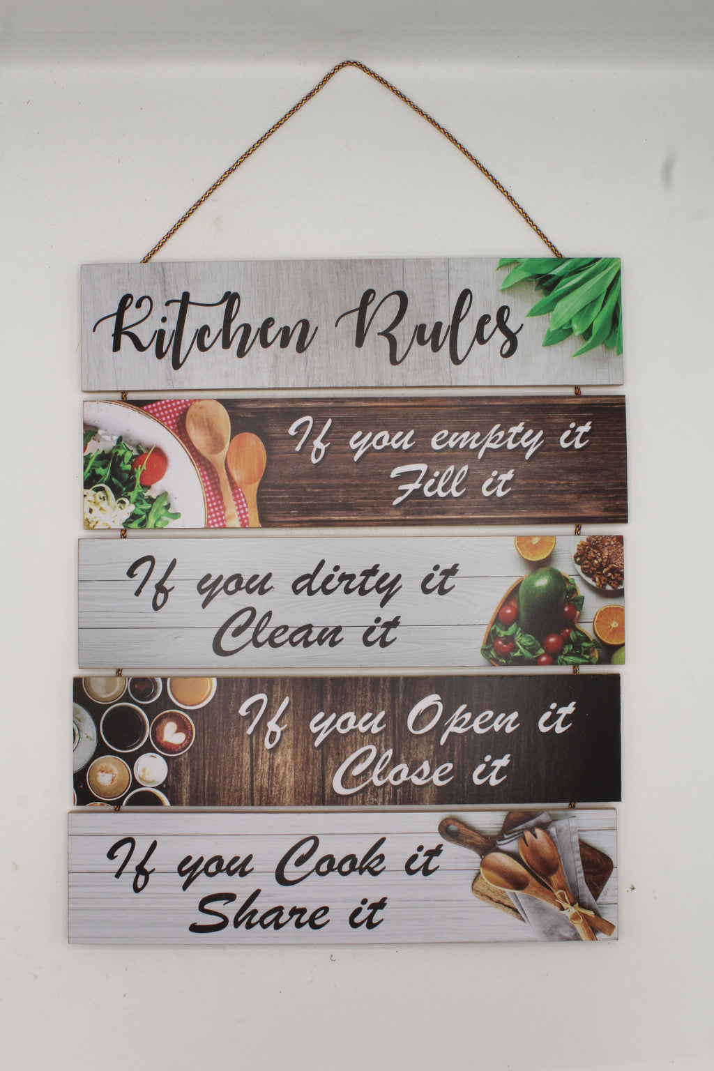 Kitchen Rules Wall Hanging Sign