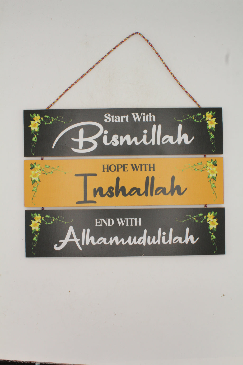 Start with Bismillah, Hope with Inshallah Islamic Wall Decor
