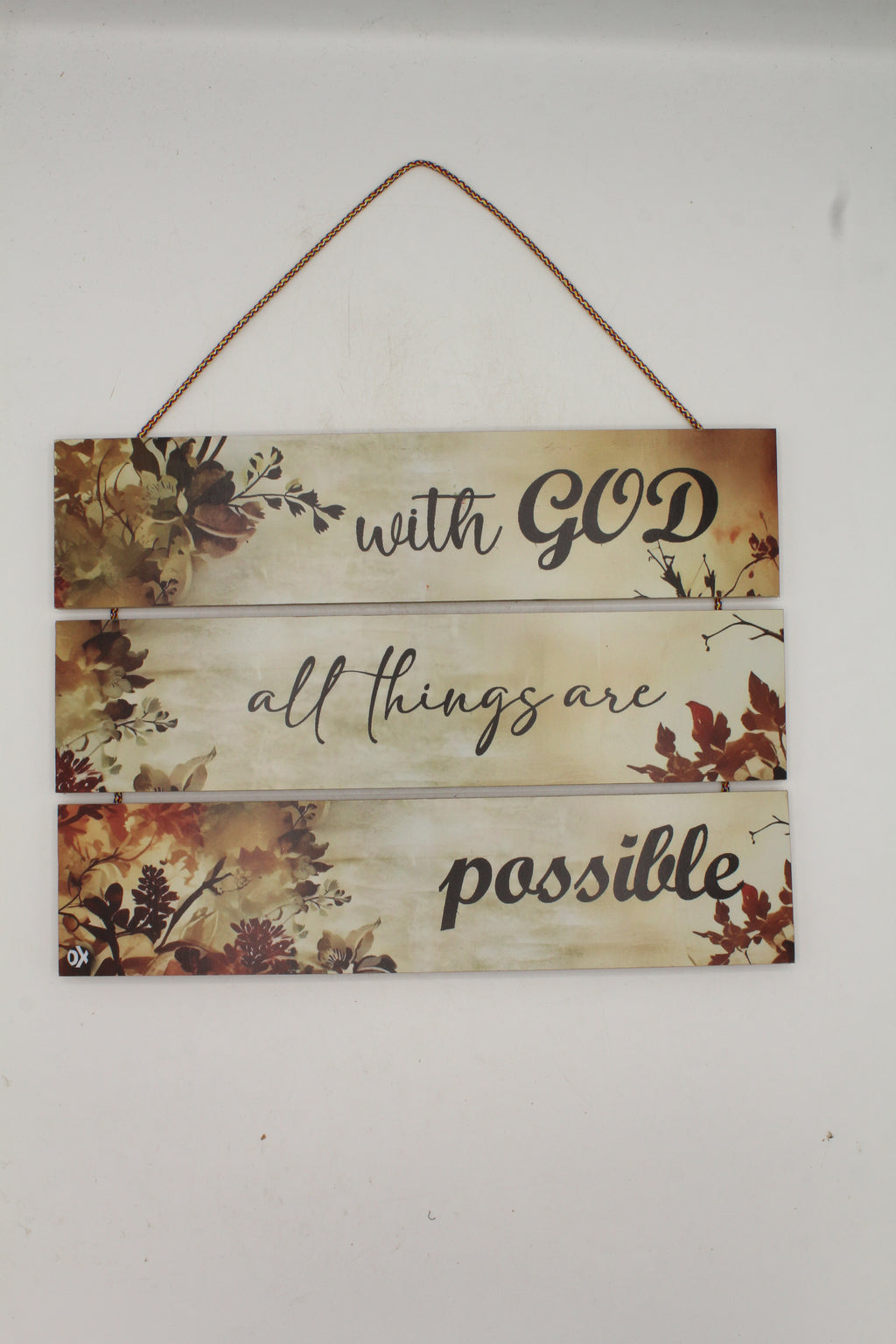With God All Things Are Possible Wall Sign - Inspirational Quote Decor