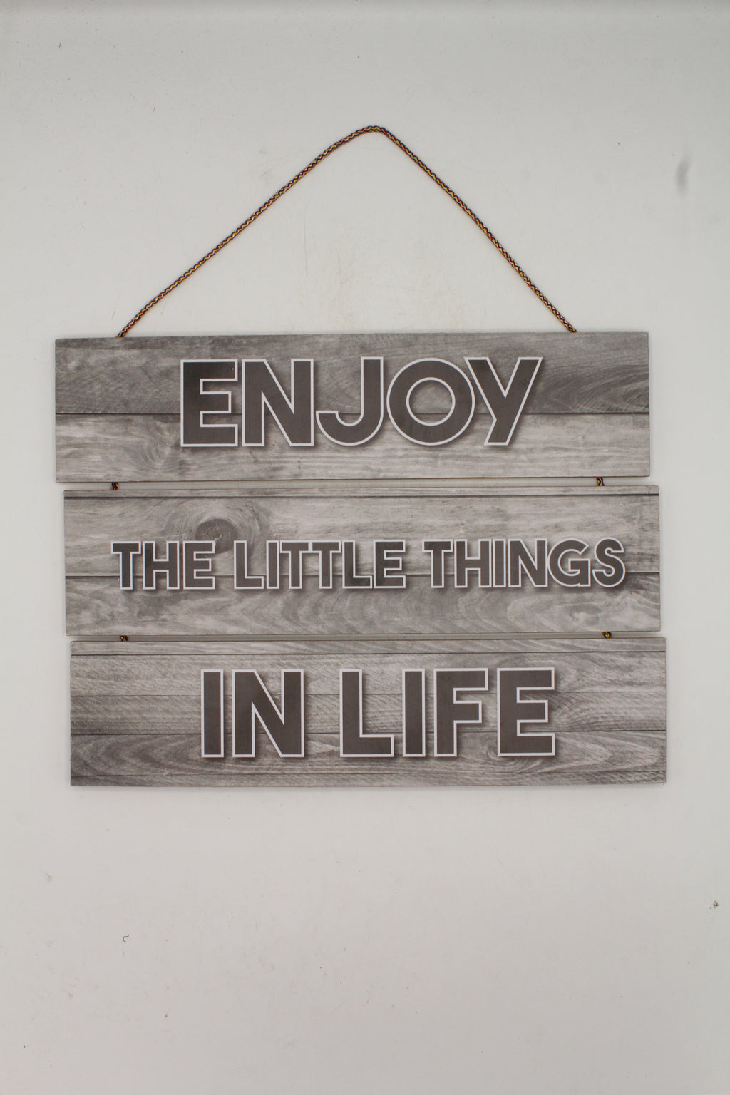 Enjoy the Little Things in Life" Rustic Wood Slat Wall Sign
