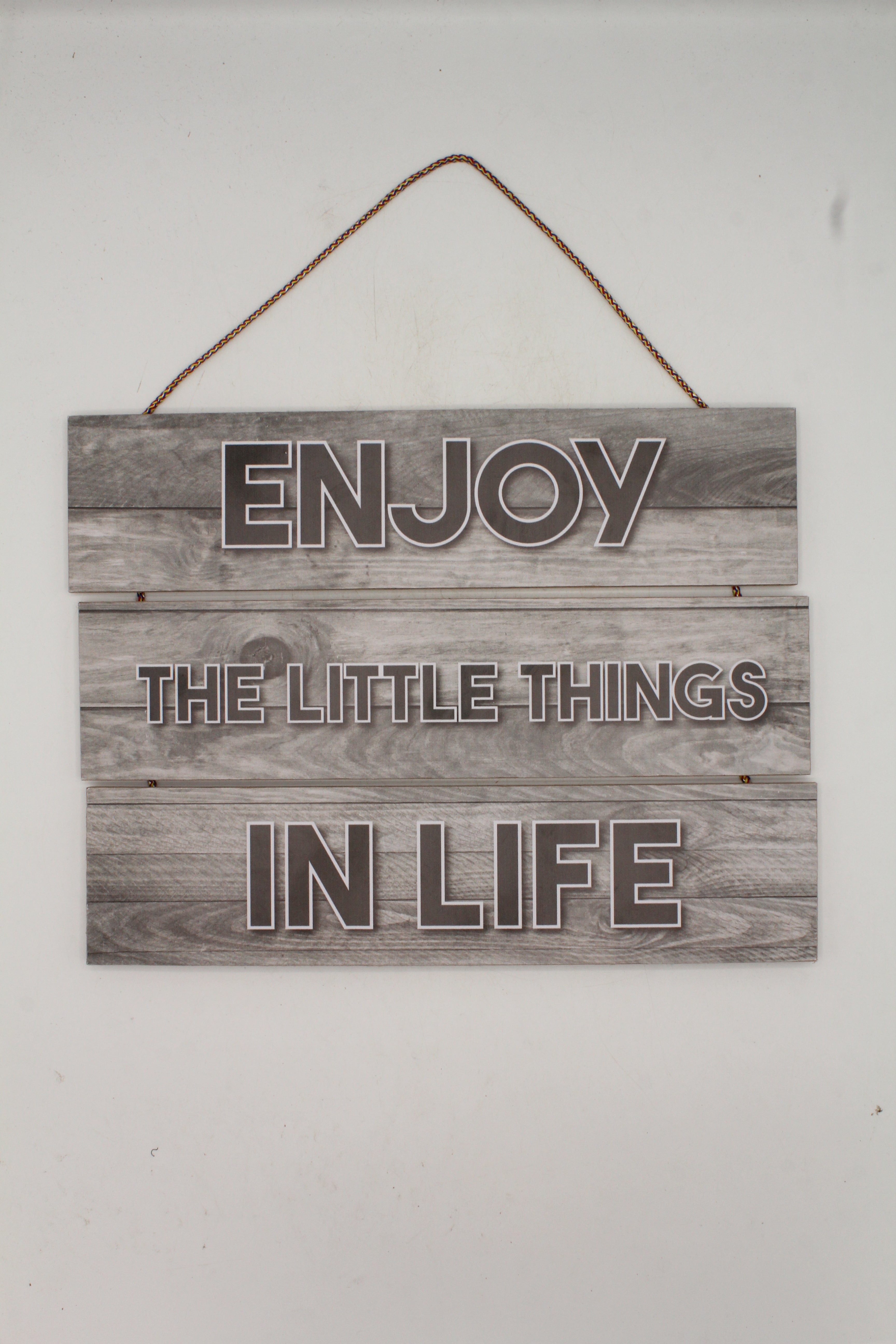 Enjoy the Little Things in Life" Rustic Wood Slat Wall Sign
