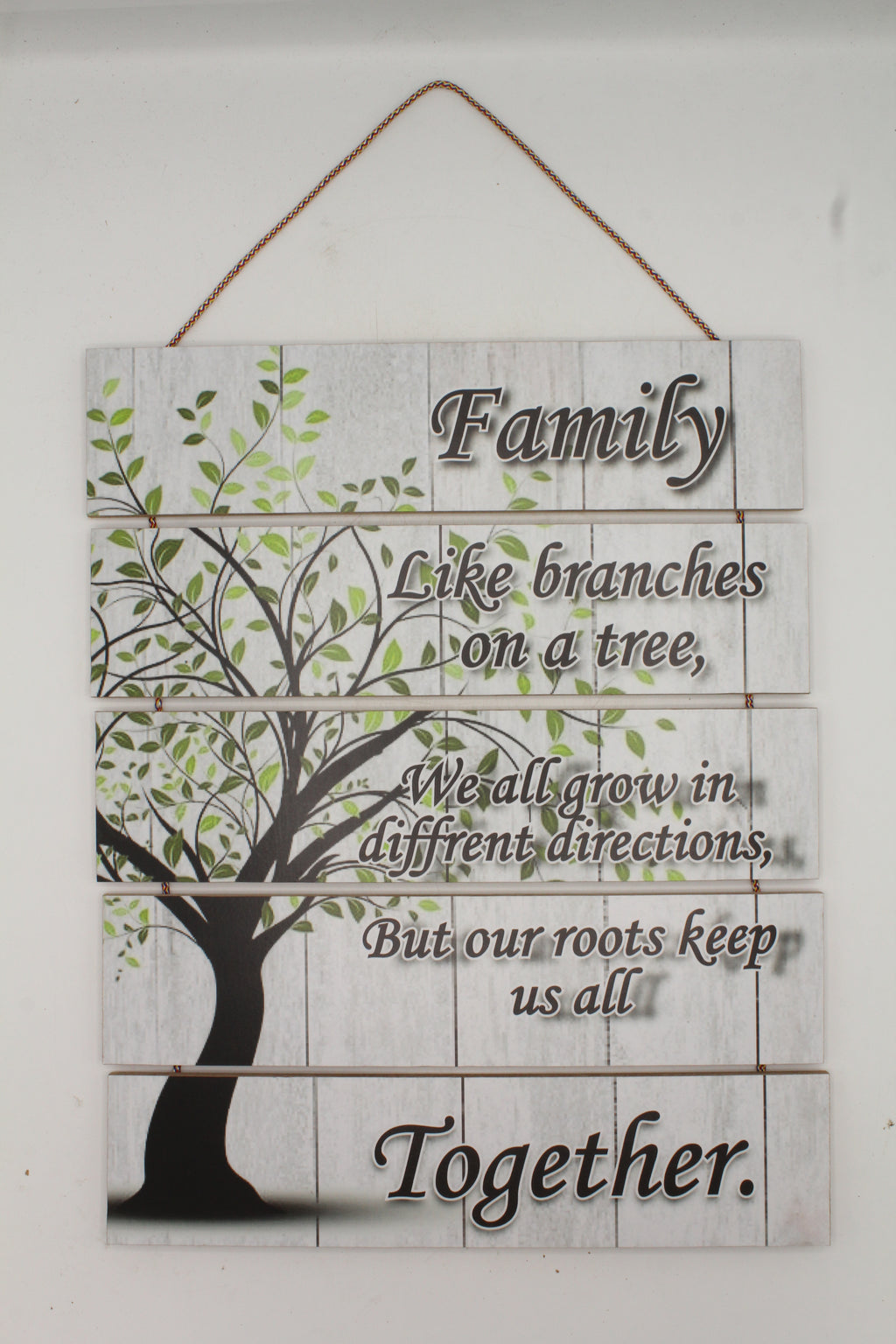Family Tree Quote Wall Hanging Sign - "Roots Keep Us All Together