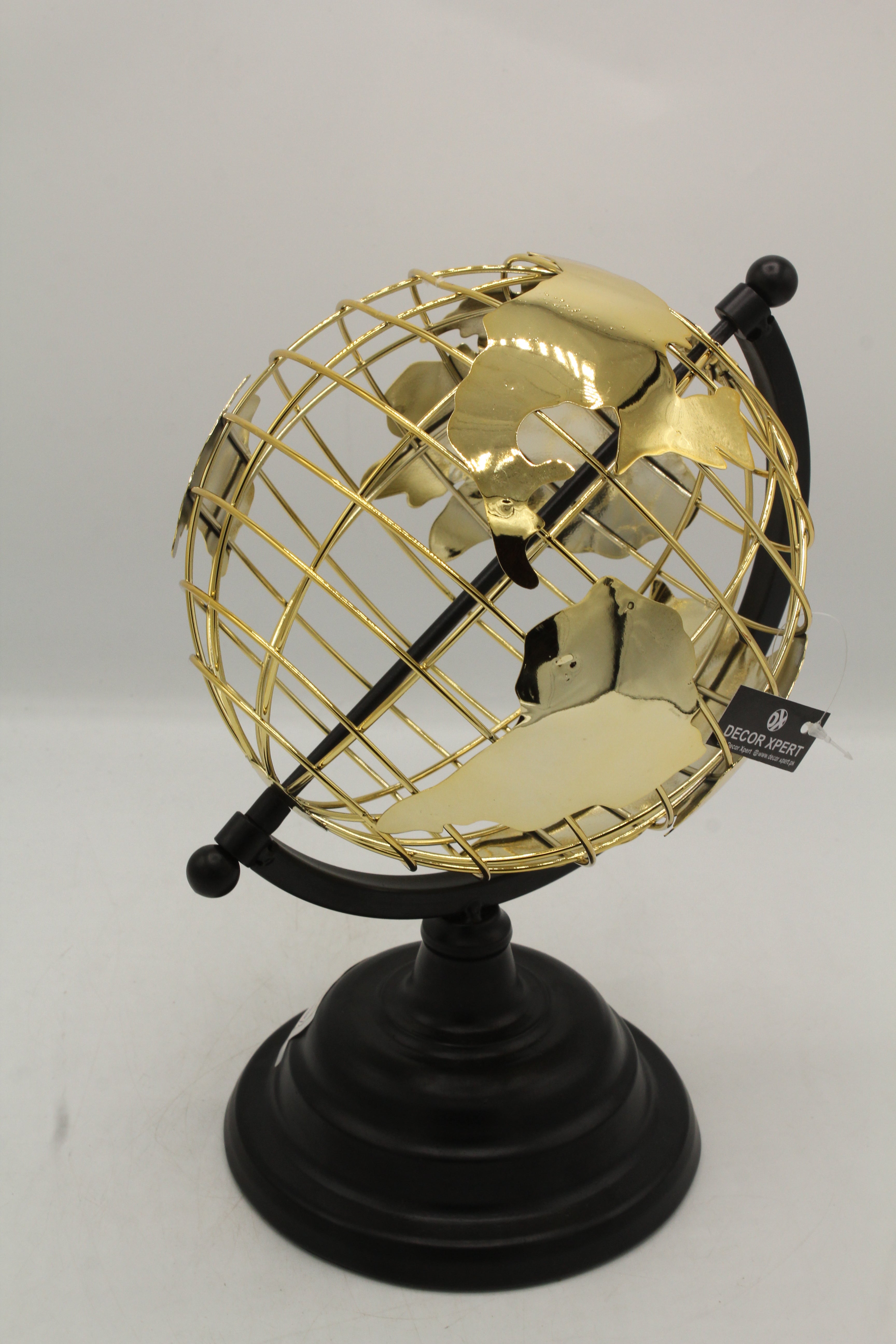 Modern Gold Wireframe Desk Globe