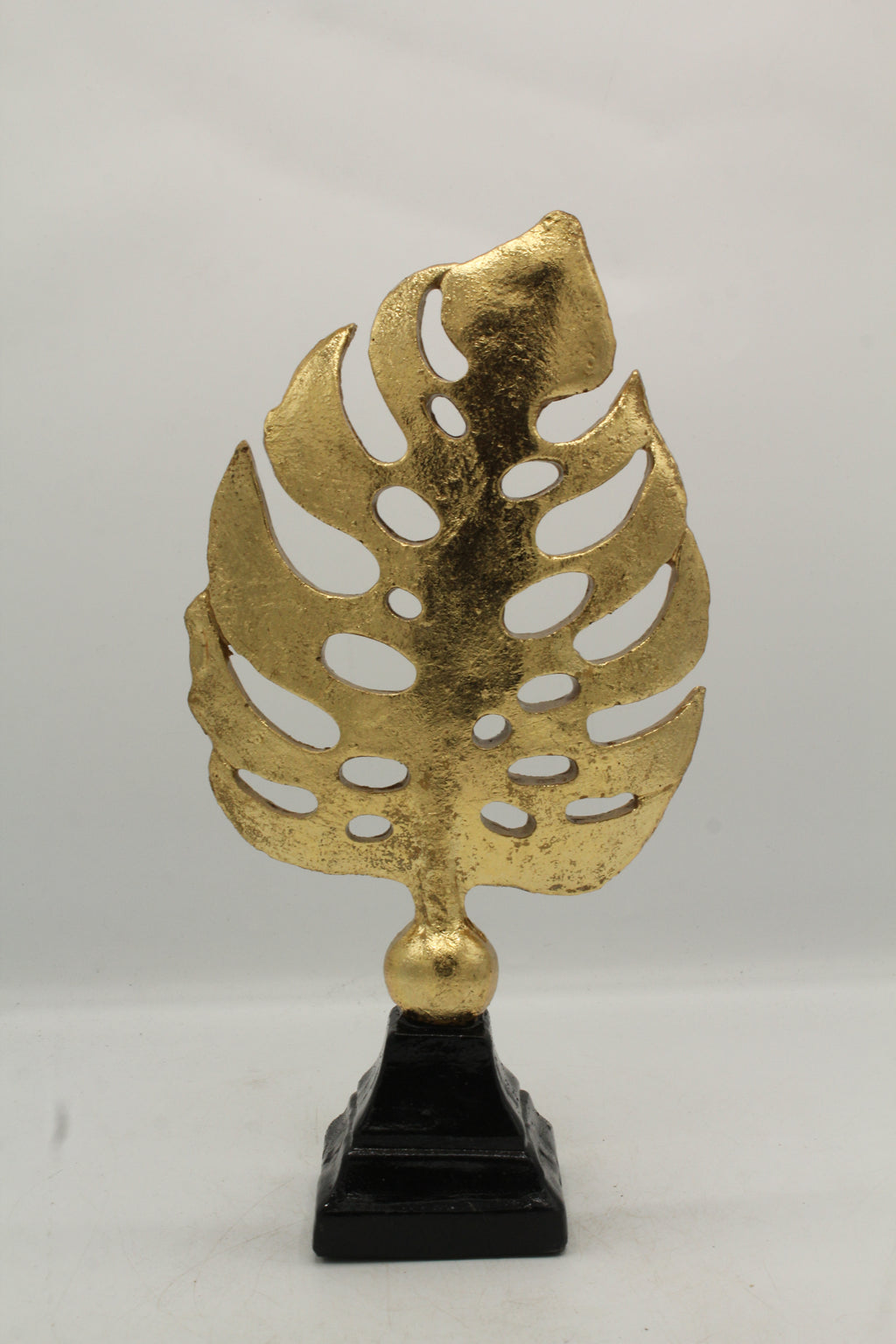 Tropical Gold Monstera Leaf Sculpture
