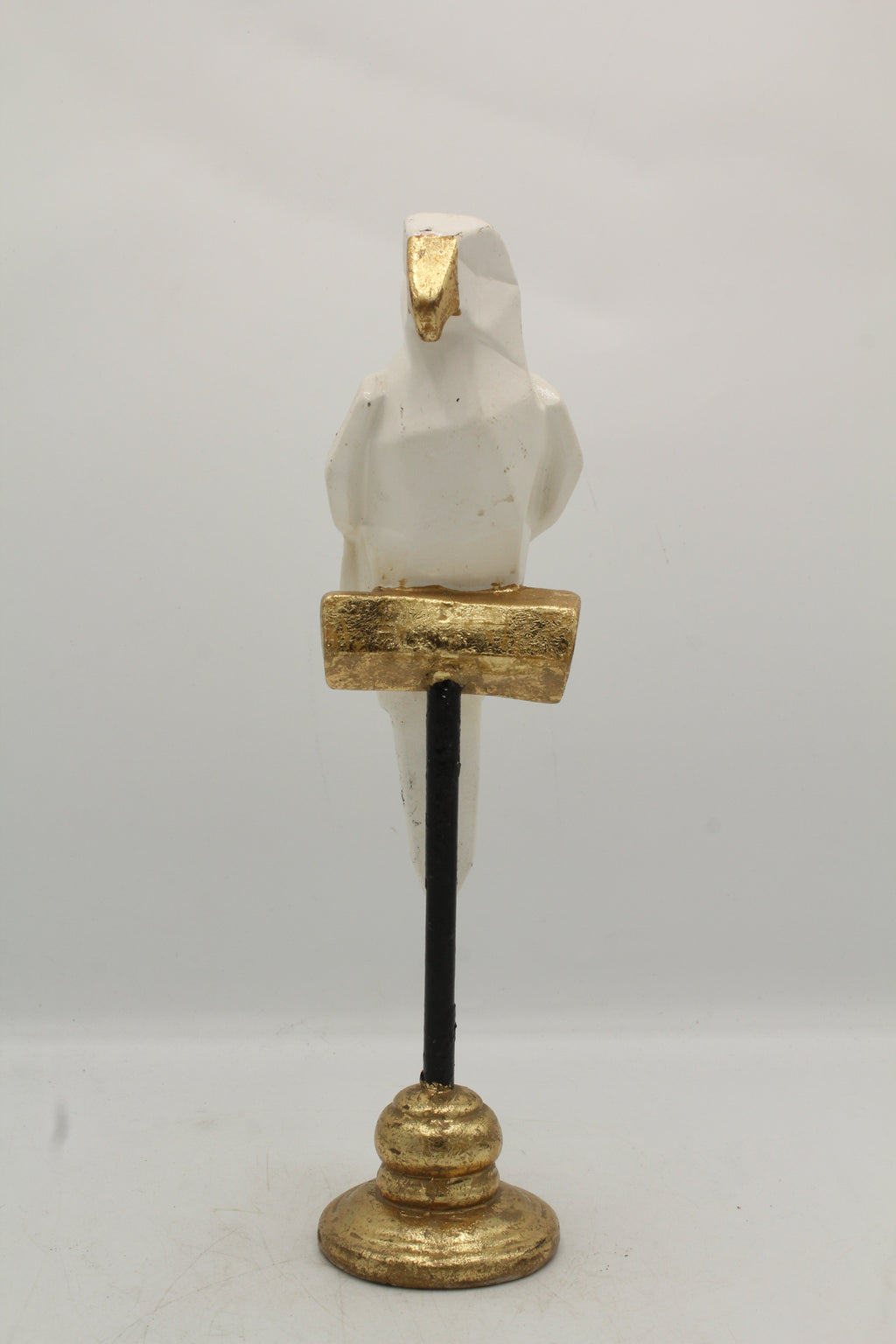 Abstract White & Gold Parrot Sculpture