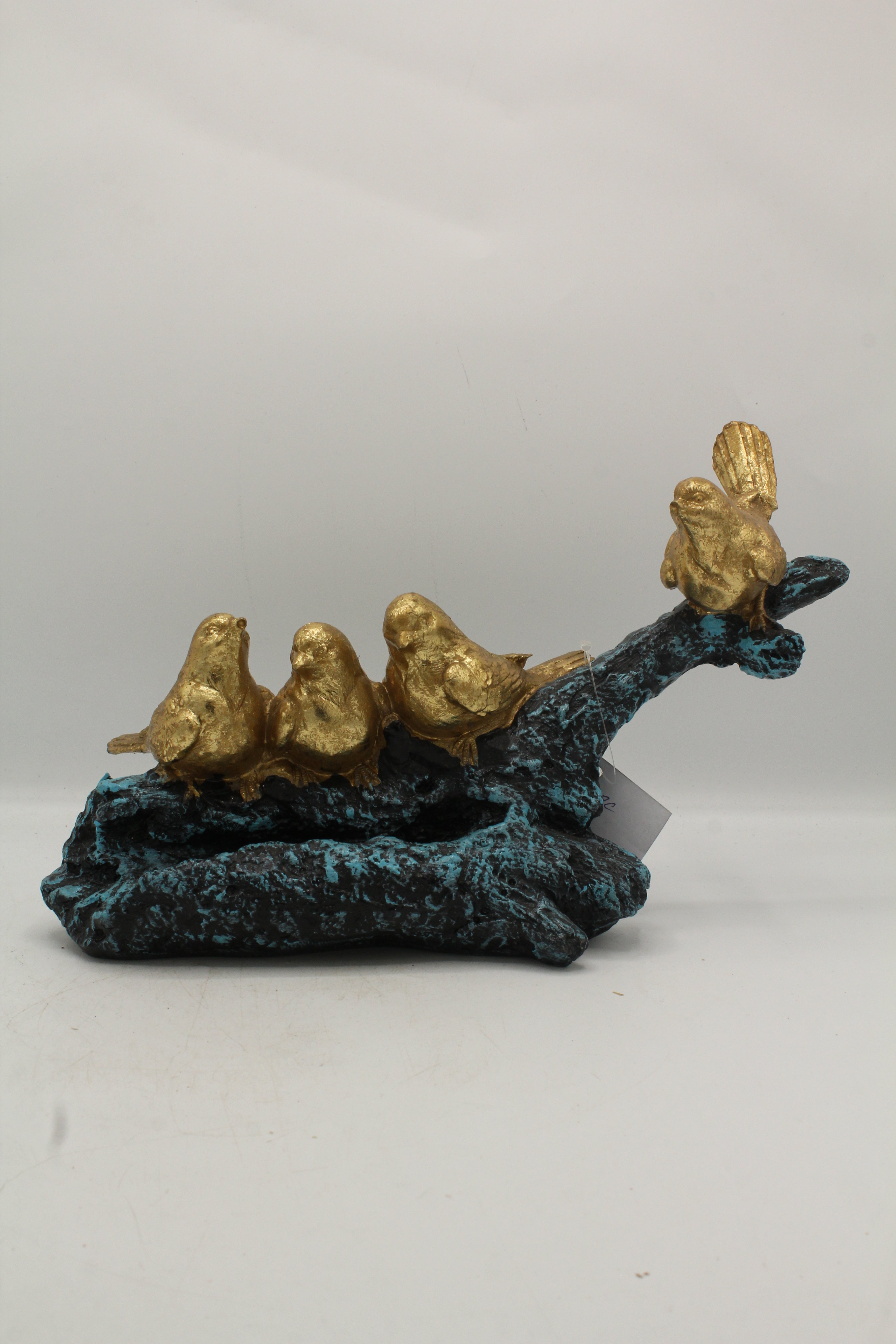 Rustic Gold Bird Perch Decor