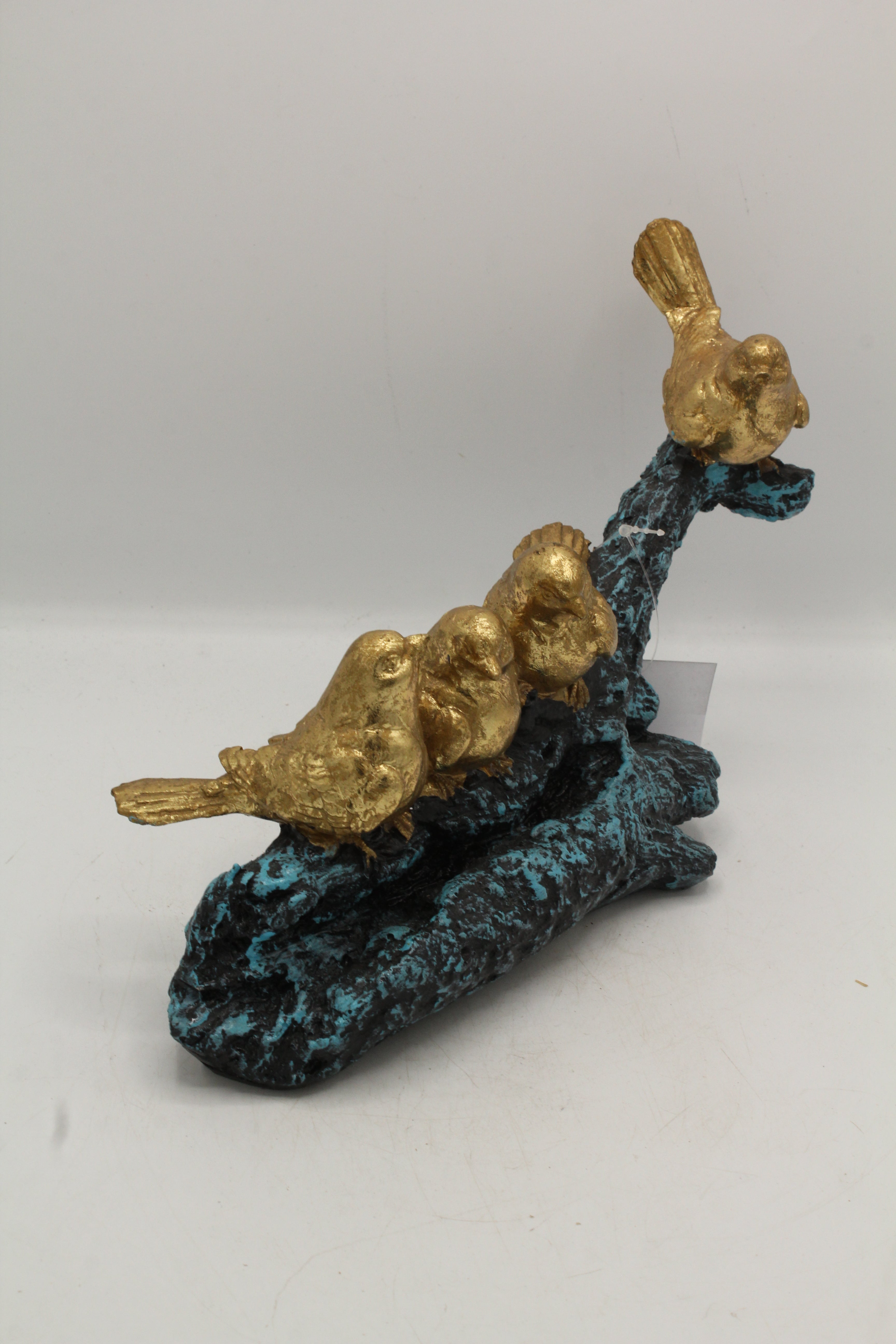 Rustic Gold Bird Perch Decor