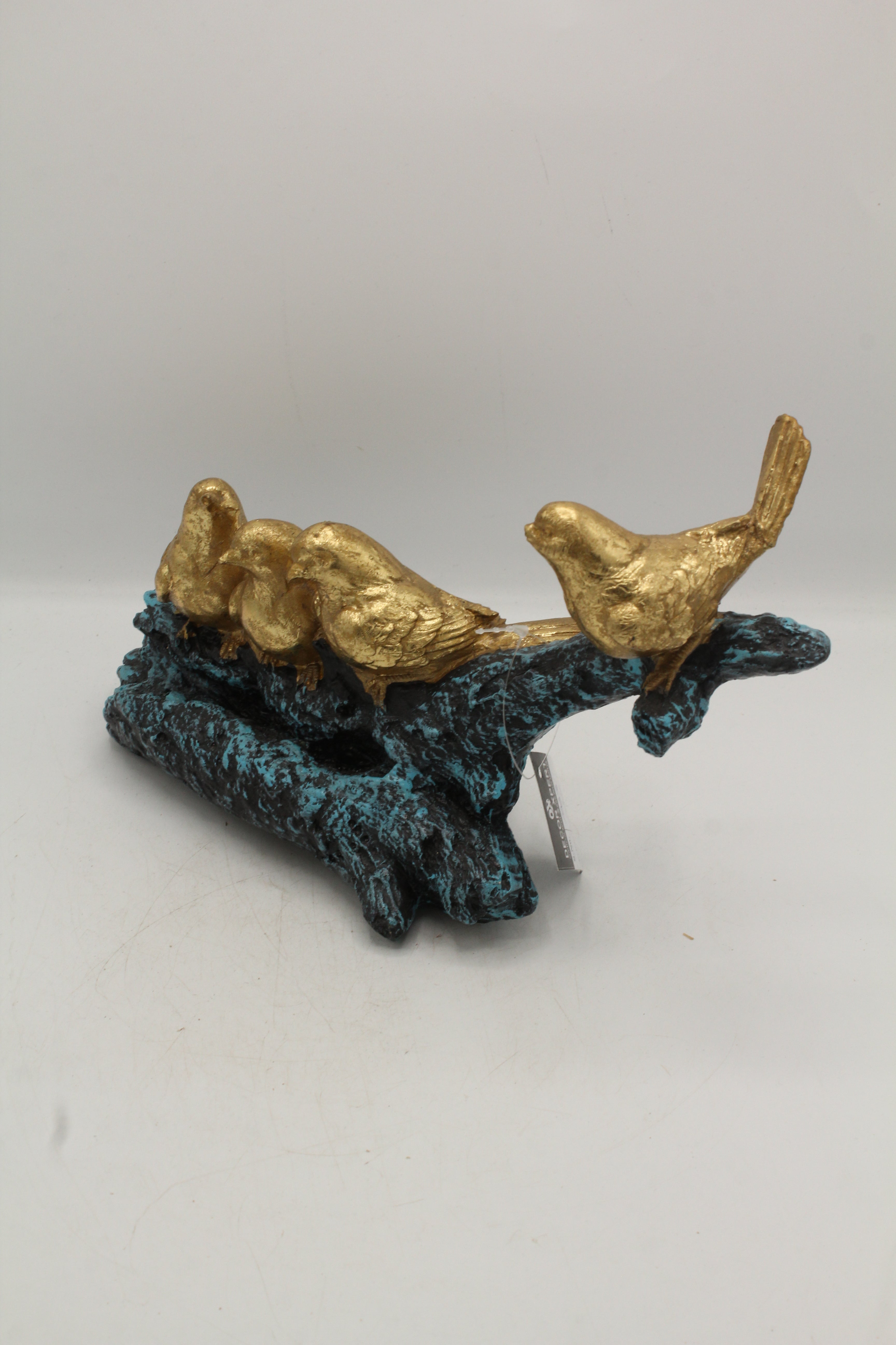 Rustic Gold Bird Perch Decor