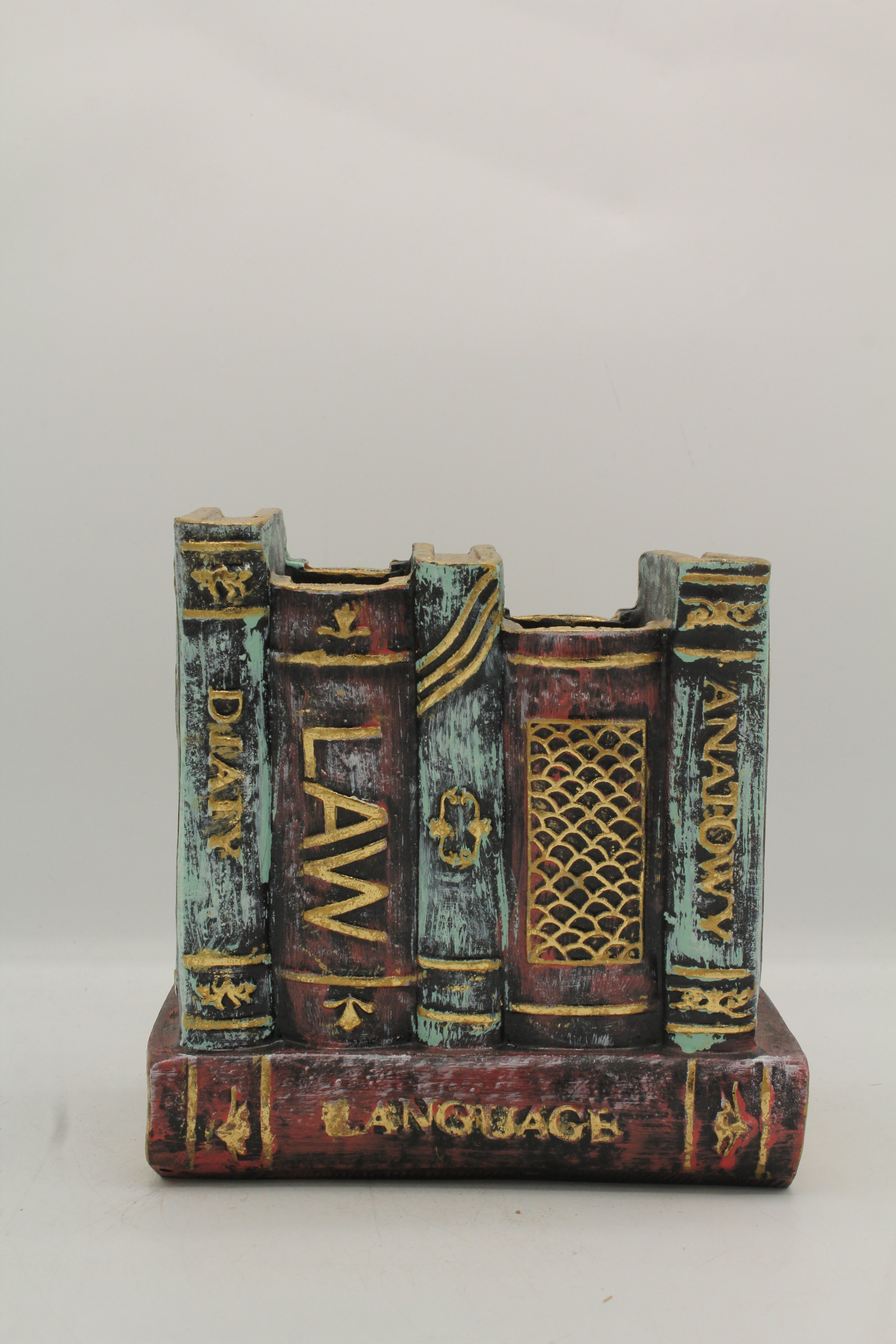 Vintage Stacked Books Desk Caddy