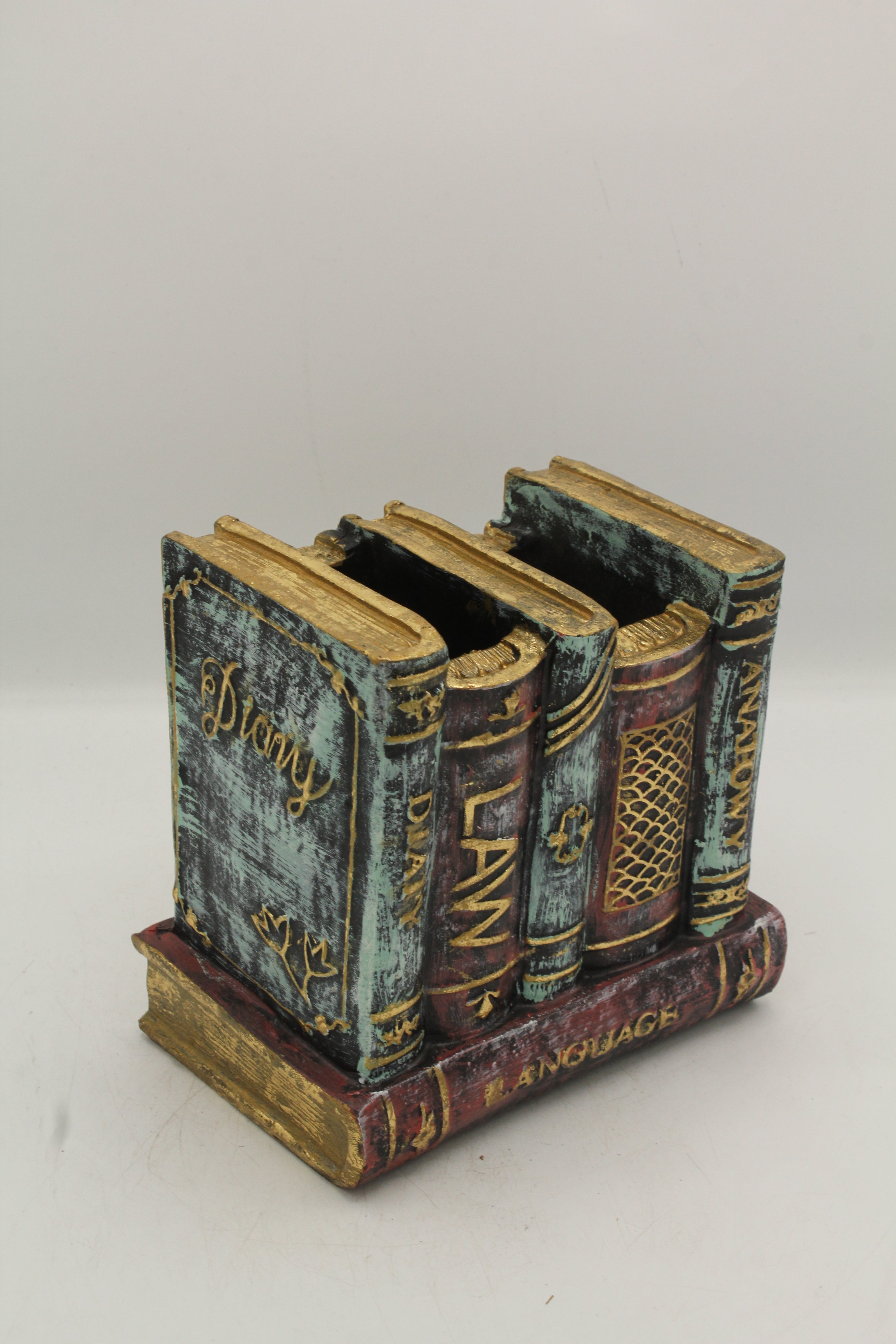 Vintage Stacked Books Desk Caddy