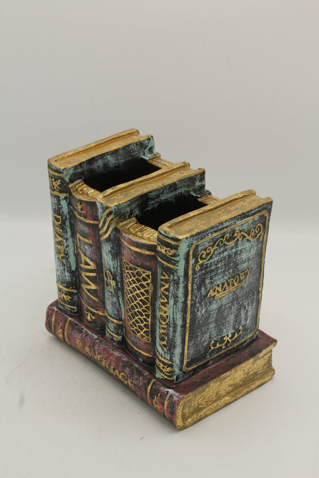Vintage Stacked Books Desk Caddy