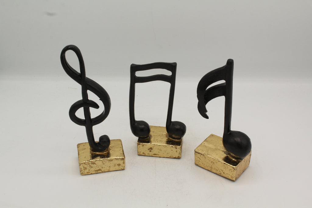 Black & Gold Music Notes Trio