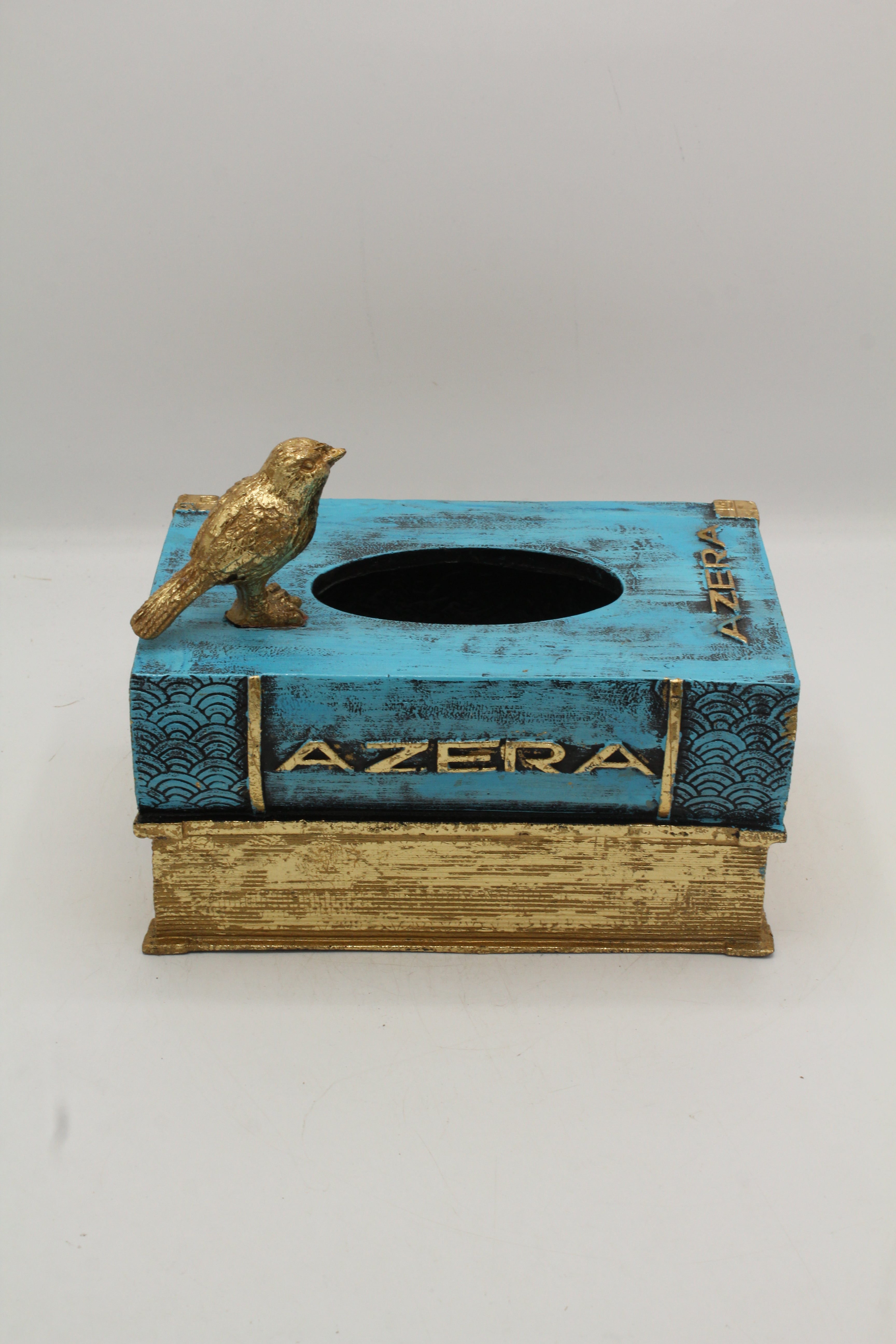 Patina Gilded Book Tissue Box Cove