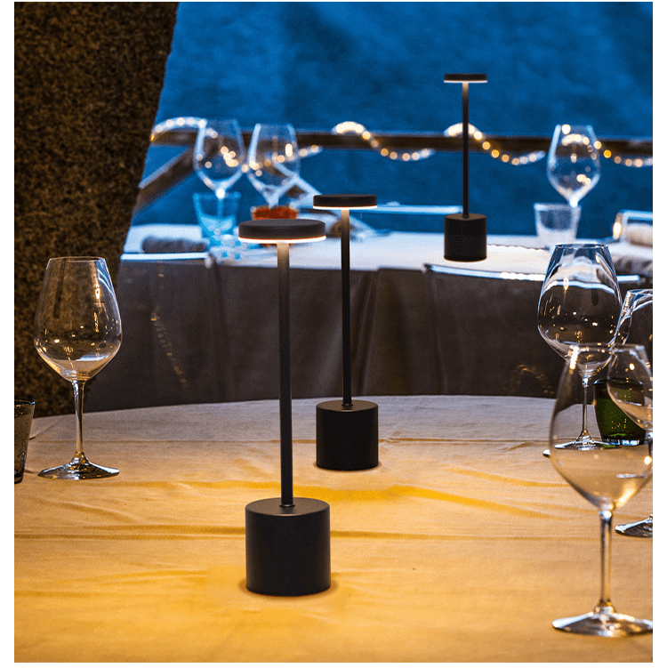 Modern Minimalist Design Metal Touch Sense LED Lamp – Dimmable, USB Rechargeable, 3 Light Modes - Best for Bedroom, Living, and Restaurants